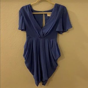 Blue open back dress